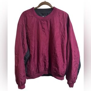 Vintage 90s Reversible Nylon Windbreaker Pullover Maroon Black Men’s XL